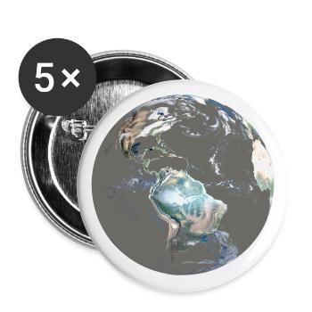 Blauer Planet Adieu, oder Rettet die Erde! Jetzt! - Buttons groß 56 mm (5er Pack) - Weiß - Vorne