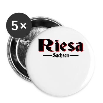 Riesa - Buttons groß 56 mm (5er Pack) - Weiß - Vorne