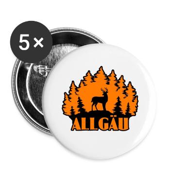 Allgäu - Buttons groß 56 mm (5er Pack) - Weiß - Vorne
