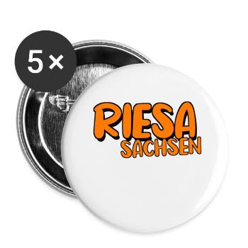 Riesa - Buttons groß 56 mm (5er Pack) - Weiß - Vorne