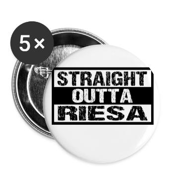 Riesa - Buttons groß 56 mm (5er Pack) - Weiß - Vorne