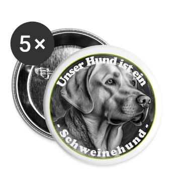 Den inneren Schweinehund besiegen - Buttons groß 56 mm (5er Pack) - Weiß - Vorne