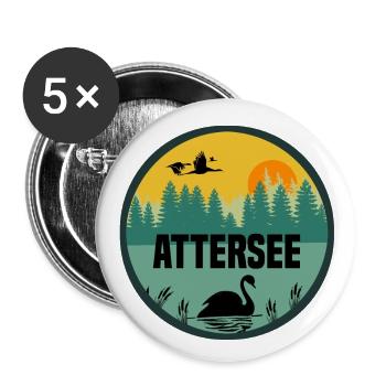 Attersee - Buttons groß 56 mm (5er Pack) - Weiß - Vorne