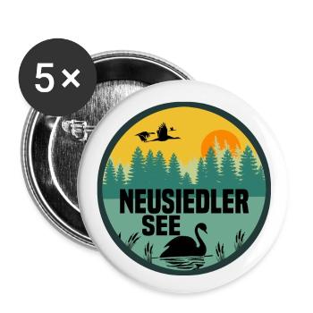Neusiedler See - Buttons groß 56 mm (5er Pack) - Weiß - Vorne