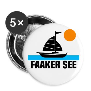 Faaker See - Buttons groß 56 mm (5er Pack) - Weiß - Vorne