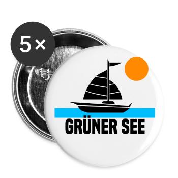 Grüner See - Buttons groß 56 mm (5er Pack) - Weiß - Vorne