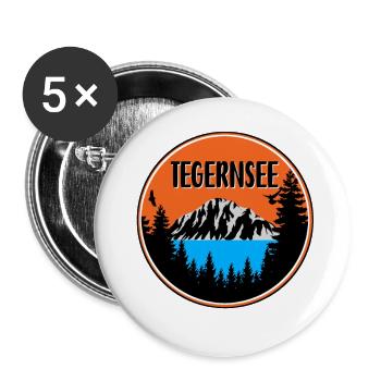 Tegernsee - Buttons groß 56 mm (5er Pack) - Weiß - Vorne