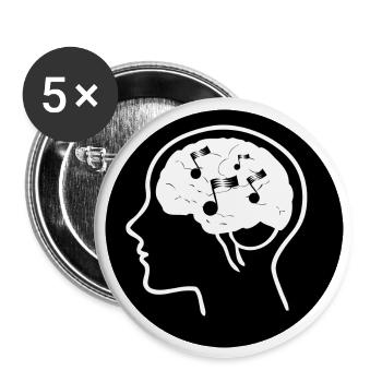 Music in the head - 2023 - Buttons large 2.2''/56 mm (5-pack) - white - Front