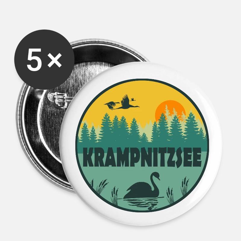 Krampnitzsee - Buttons groß 56 mm (5er Pack) - Weiß