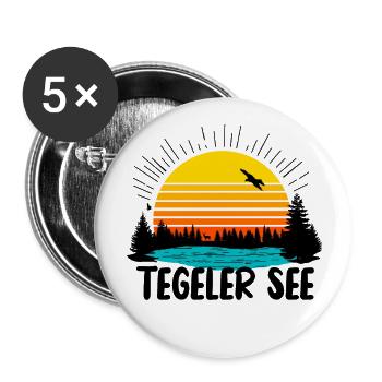 Tegeler See - Buttons groß 56 mm (5er Pack) - Weiß - Vorne