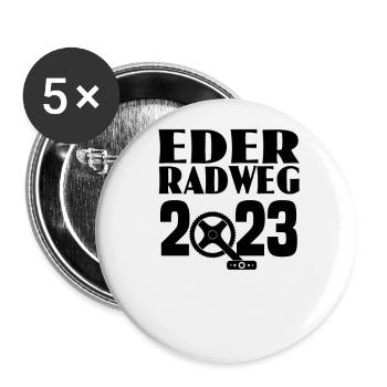 Eder Radweg - Buttons groß 56 mm (5er Pack) - Weiß - Vorne
