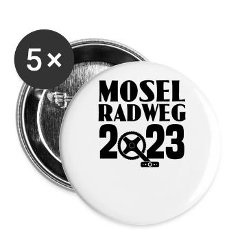 Mosel Radweg - Buttons groß 56 mm (5er Pack) - Weiß - Vorne