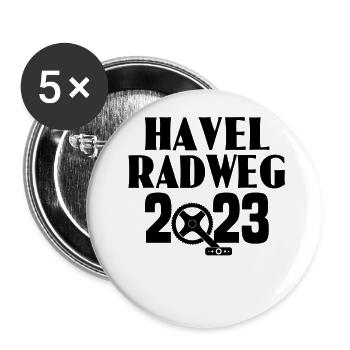 Havel Radweg - Buttons groß 56 mm (5er Pack) - Weiß - Vorne