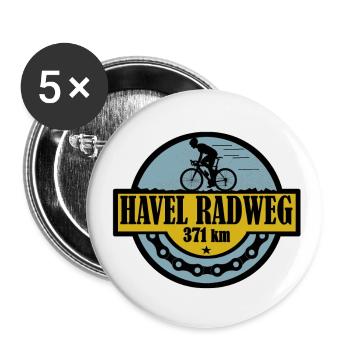 Havel Radweg - Buttons groß 56 mm (5er Pack) - Weiß - Vorne