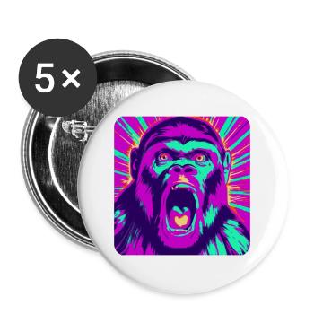 Explore the Abstract Monkey World - Buttons large 2.2''/56 mm (5-pack) - white - Front