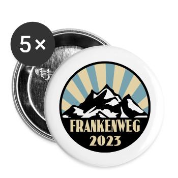 Frankenweg - Buttons groß 56 mm (5er Pack) - Weiß - Vorne