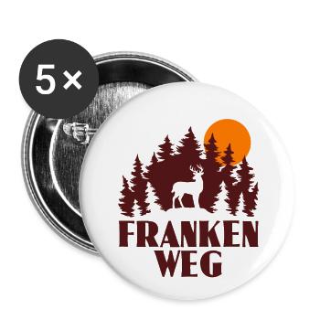 Frankenweg - Buttons groß 56 mm (5er Pack) - Weiß - Vorne