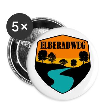 Elberadweg - Buttons groß 56 mm (5er Pack) - Weiß - Vorne