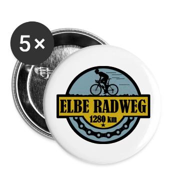 Elberadweg - Buttons groß 56 mm (5er Pack) - Weiß - Vorne