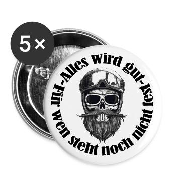 Alles wird gut - Buttons groß 56 mm (5er Pack) - Weiß - Vorne