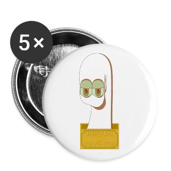 UNEQUAL REVENGE - Buttons large 2.2''/56 mm (5-pack) - white - Front