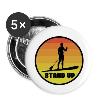 standup paddeln - Buttons groß 56 mm (5er Pack) - Weiß - Vorne