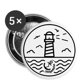 Leuchtturm -Heiligenhafen- - Buttons groß 56 mm (5er Pack) - Weiß - Vorne