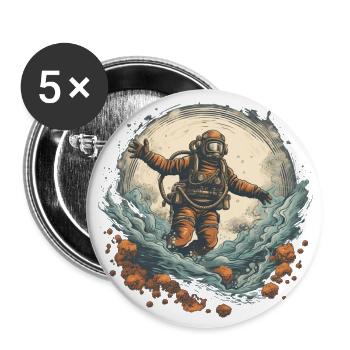 Taucher - Buttons groß 56 mm (5er Pack) - Weiß - Vorne