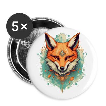 Fox - Buttons large 2.2''/56 mm (5-pack) - white - Front