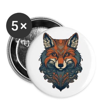 Fox - Buttons large 2.2''/56 mm (5-pack) - white - Front
