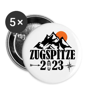 Zugspitze 2023 - Buttons groß 56 mm (5er Pack) - Weiß - Vorne