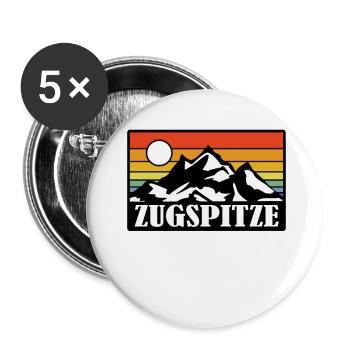 Zugspitze - Buttons groß 56 mm (5er Pack) - Weiß - Vorne