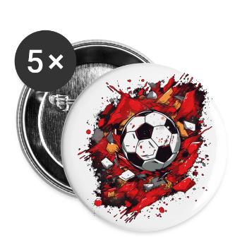 Soccer Ball - Buttons large 2.2''/56 mm (5-pack) - white - Front
