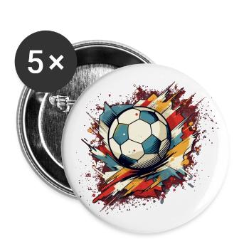 Soccer Ball - Buttons large 2.2''/56 mm (5-pack) - white - Front
