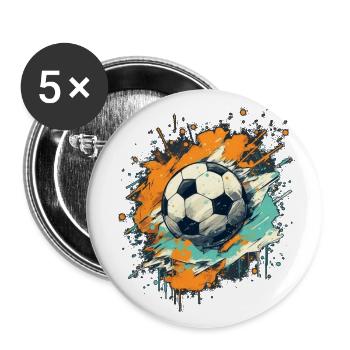 Soccer Ball - Buttons large 2.2''/56 mm (5-pack) - white - Front