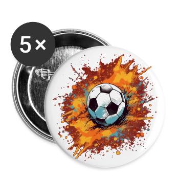 Soccer Ball - Buttons large 2.2''/56 mm (5-pack) - white - Front