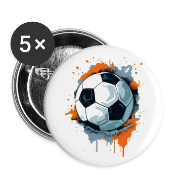 Soccer Ball - Buttons large 2.2''/56 mm (5-pack) - white - Front