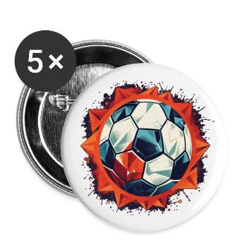 Soccer Ball - Buttons large 2.2''/56 mm (5-pack) - white - Front