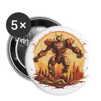 Mecha - Buttons large 2.2''/56 mm (5-pack) - white - Front
