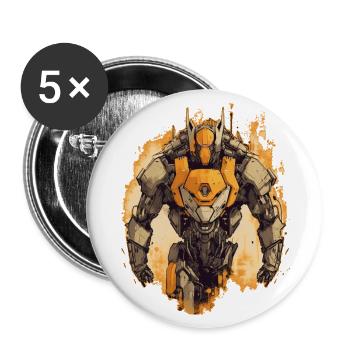 Mecha - Buttons large 2.2''/56 mm (5-pack) - white - Front