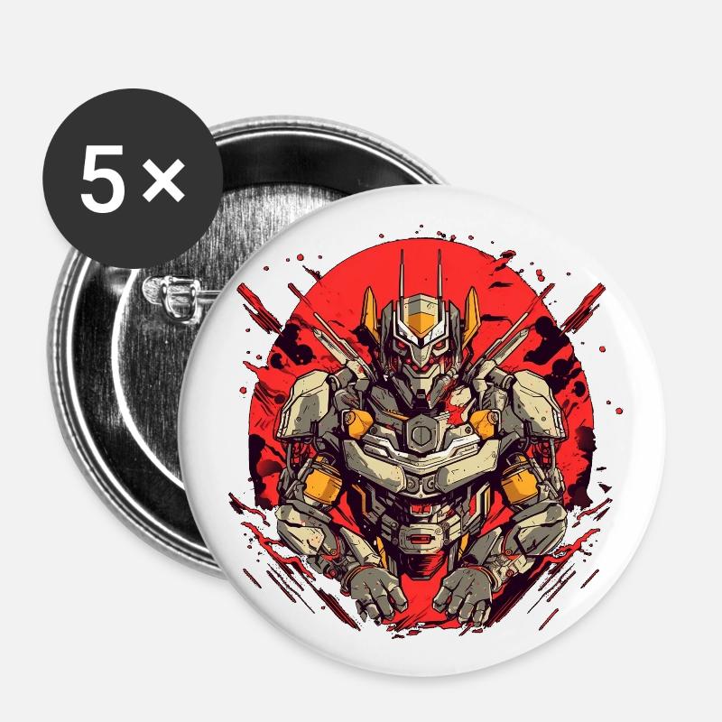 Mecha - Buttons large 2.2''/56 mm (5-pack) - white