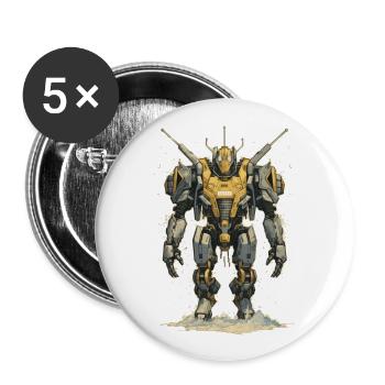 Mecha - Buttons large 2.2''/56 mm (5-pack) - white - Front