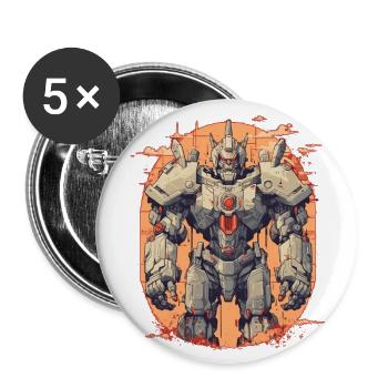 Mecha - Buttons large 2.2''/56 mm (5-pack) - white - Front