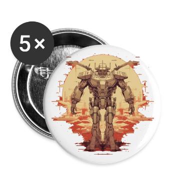 Mecha - Buttons large 2.2''/56 mm (5-pack) - white - Front
