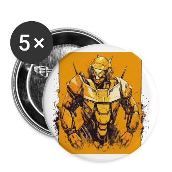 Mecha - Buttons large 2.2''/56 mm (5-pack) - white - Front