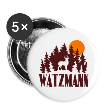 Watzmann - Buttons groß 56 mm (5er Pack) - Weiß - Vorne