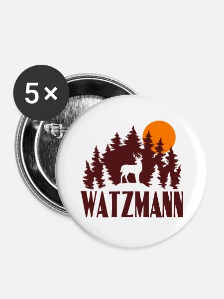 Watzmann - Buttons groß 56 mm (5er Pack) - Weiß