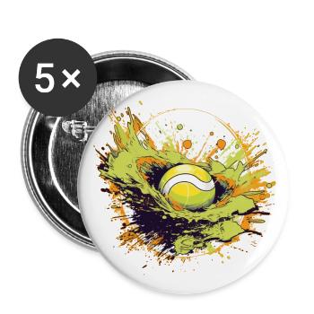 Tennis ball - Buttons groß 56 mm (5er Pack) - Weiß - Vorne