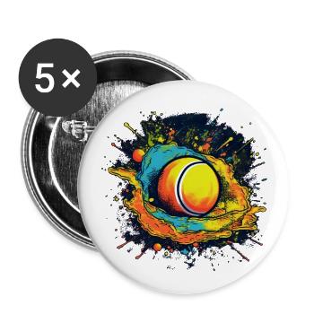 Tennis ball - Buttons groß 56 mm (5er Pack) - Weiß - Vorne