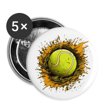 Tennis ball - Buttons groß 56 mm (5er Pack) - Weiß - Vorne